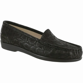 SAS Simplify Loafer Nero Snake (Women's) night stroll