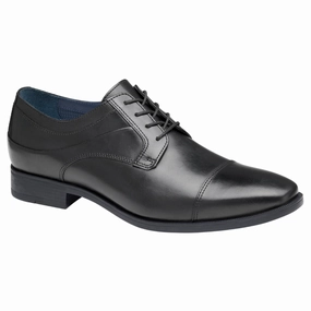 Johnston & Murphy Gibbons Cap Toe Black Full Grain Shoe (Men's) Easy to Wear Prestige Circle