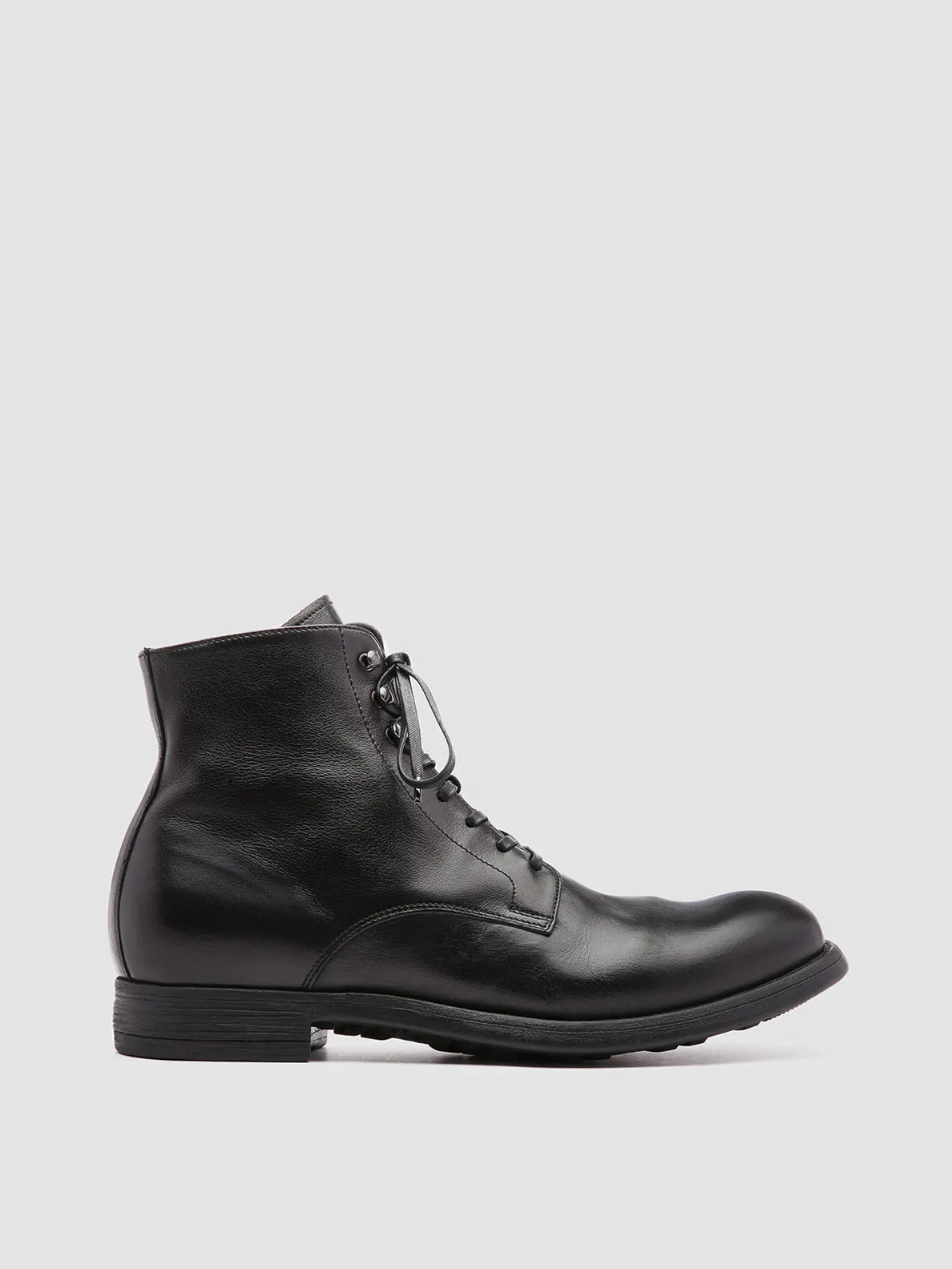 CHRONICLE 004 - Black Leather Ankle Boots Ergonomic Fit