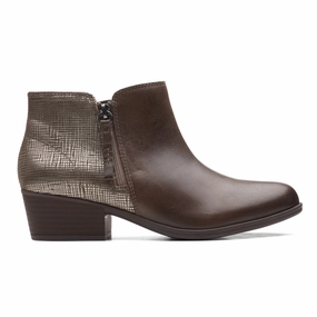Clarks Adreena Hope Dark Taupe Leather Boot (Women's) All-day Comfort Trusted Style