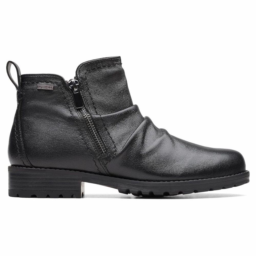 Clarks Aspra Walk Waterproof Black Leather Boot (Women's) Sport Life Fashionable color scheme