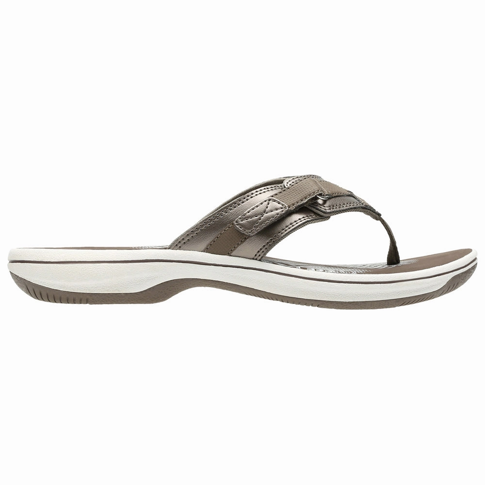 Outdoor Comfort Shoes Clarks Breeze Sea Pewter Sandal (Women's)