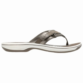 Outdoor Comfort Shoes Clarks Breeze Sea Pewter Sandal (Women's)