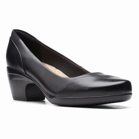 Clarks Emily Alexa Black Leather Heel (Women's) Foot Care