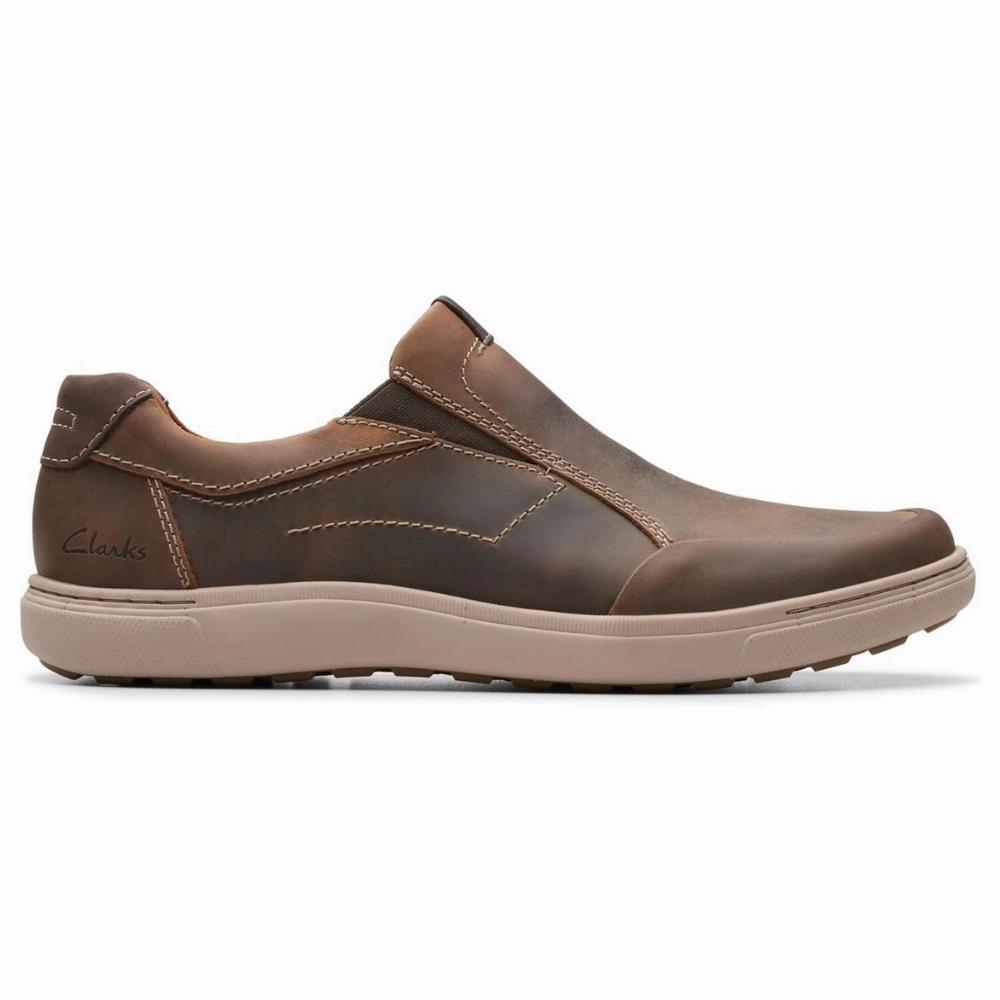 Clarks Mapstone Step Beeswax Leather Slip-On (Men's) Active Mode Neutral palette