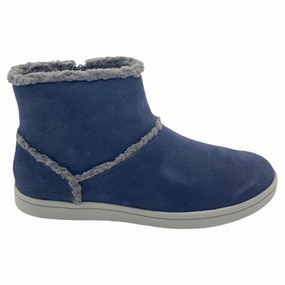 Clarks Step Glow Rose Navy Textile Boot (Women's) Chic Walk Pure Movement