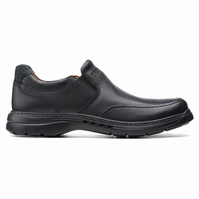 Clarks Un BrawleyStep Black Leather Shoe (Men's) No Hassle shape fit