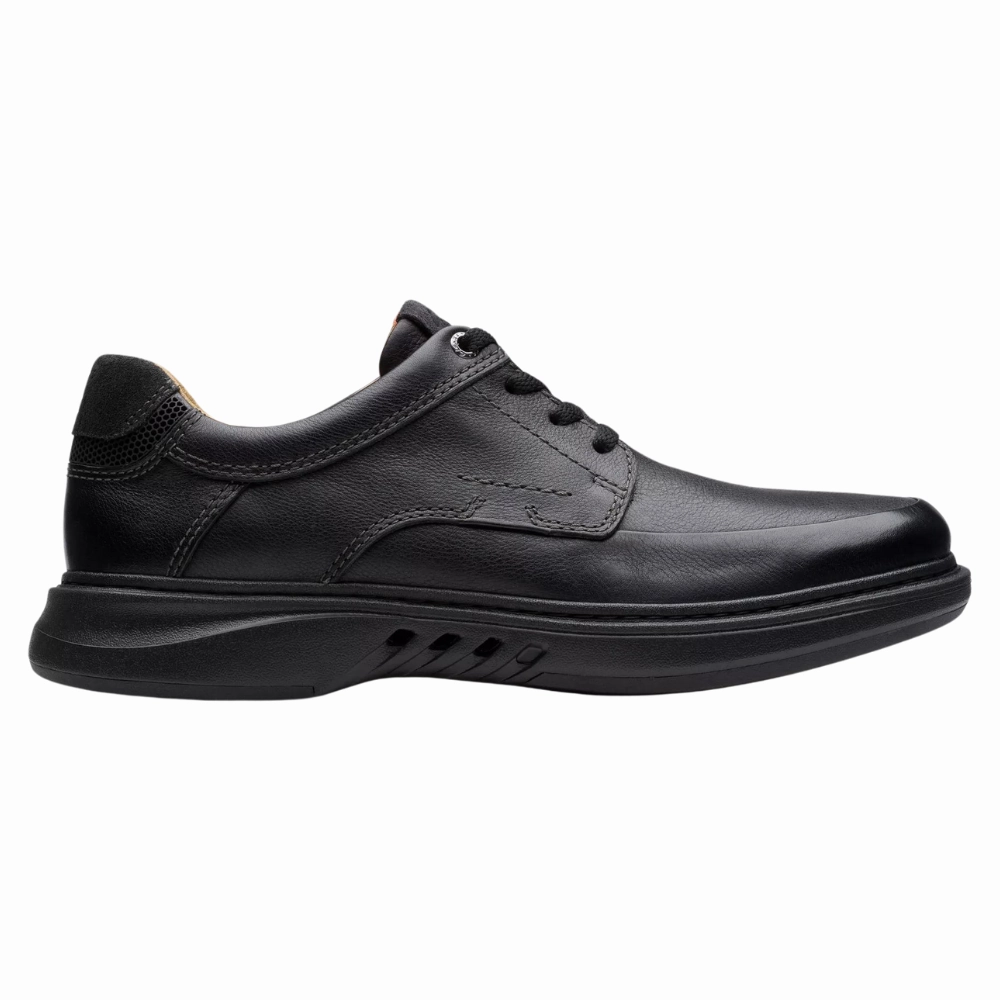 Clarks Un Briley Lace Black Leather Shoe (Men's) Straight Cut