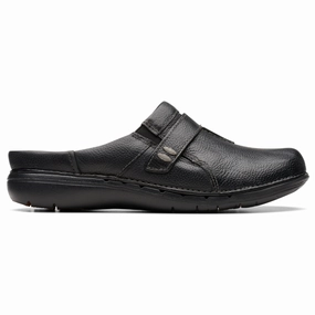 All Terrain Urban Walkers Spanish Bold Clarks Un Loop Ease Black Leather Clog (Women's)