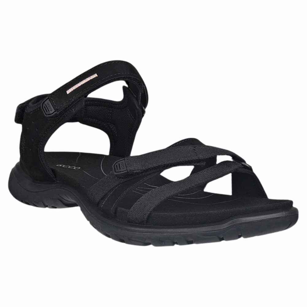 Minimalist Ecco Offroad Roam Black Nubuck Outdoor Sandal (Women's)