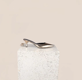 Mola - Gold Snake Kitten Heels Practical Heel
