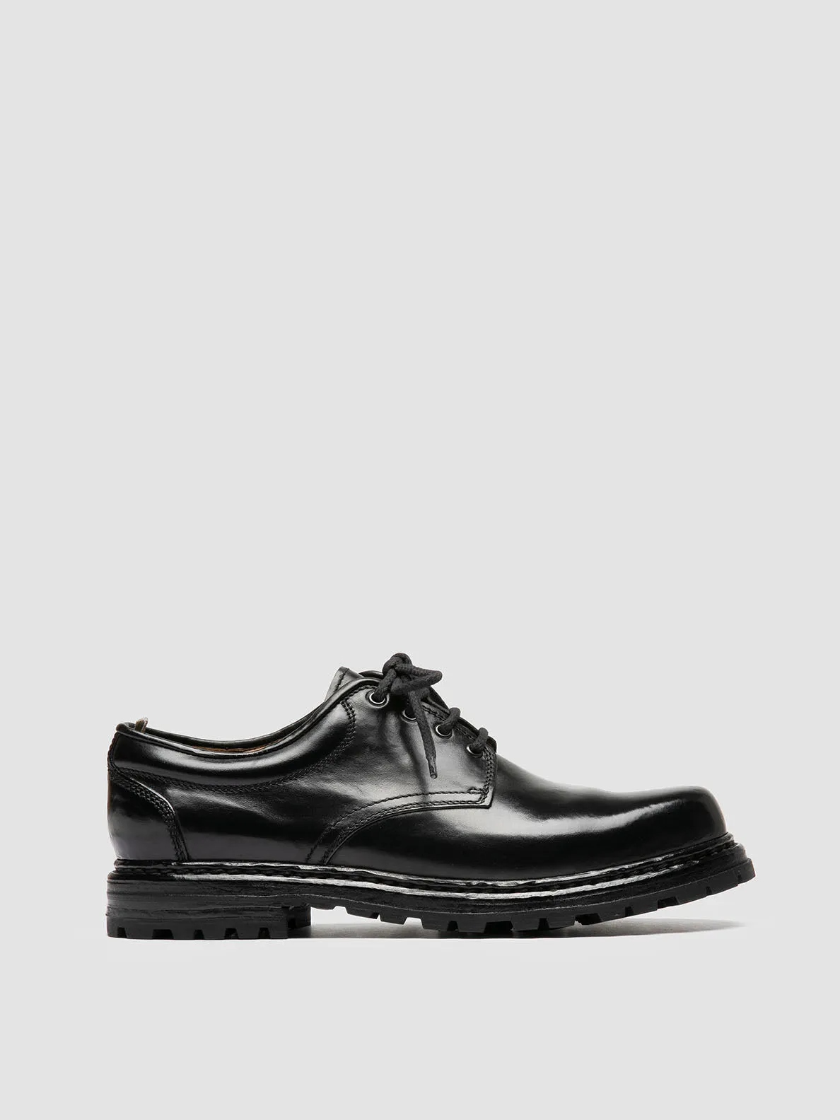Wide Path Stretch Fabric Weekend Trip VOLCOV 011 - Black Leather Derby Shoes