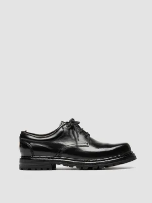 Wide Path Stretch Fabric Weekend Trip VOLCOV 011 - Black Leather Derby Shoes