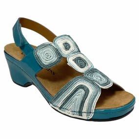 Comfort Class Georgia Blue Combo Sandal (Women's) Summer Footwear for Men Contoured Heel
