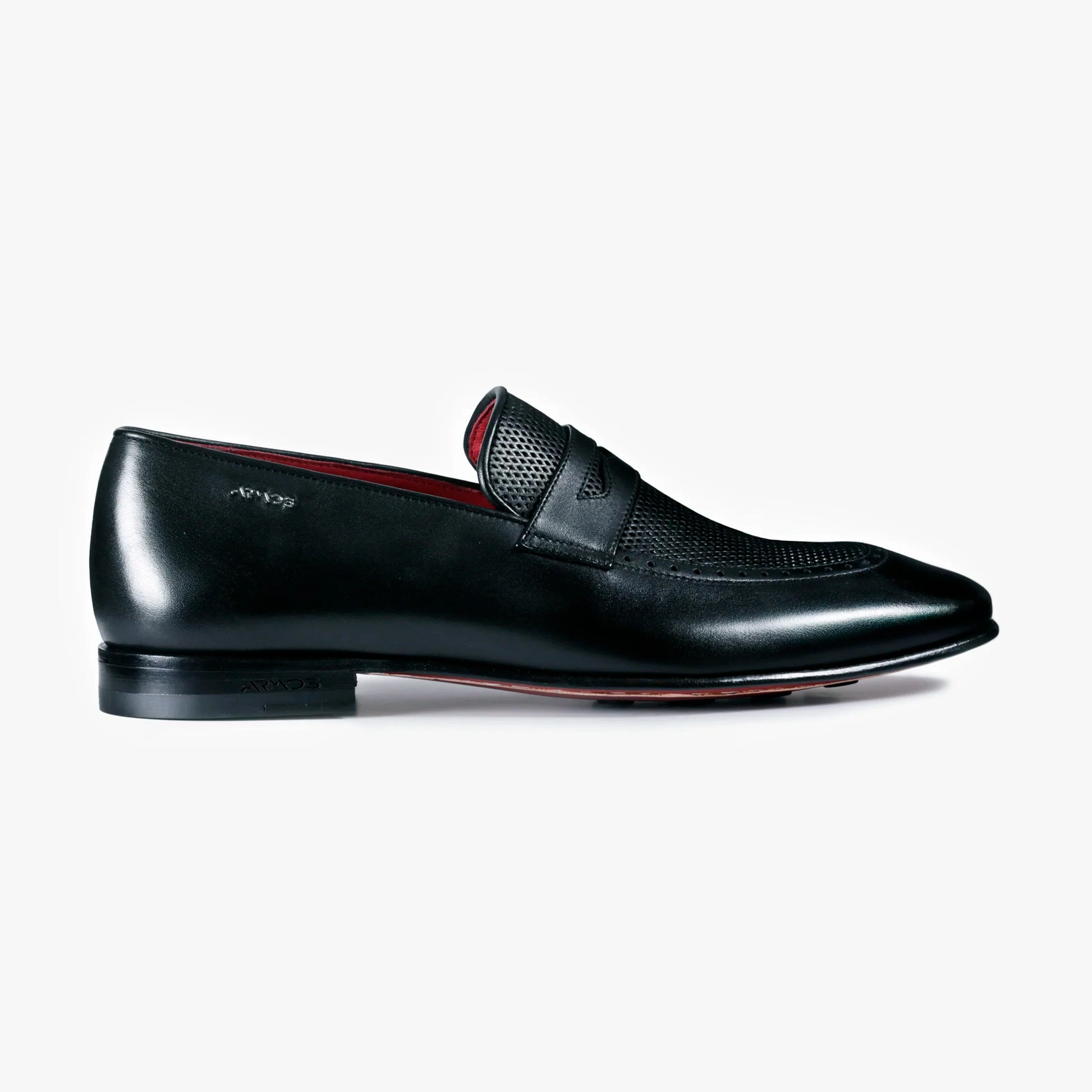 Casual Support Office Casual Men's Black Perforated Leather Loafer