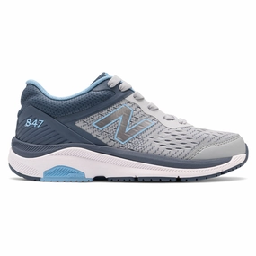 New Balance 847v4 Walking Shoe Light Aluminum Vintage Indigo/Team Carolina (Women's) bike ride