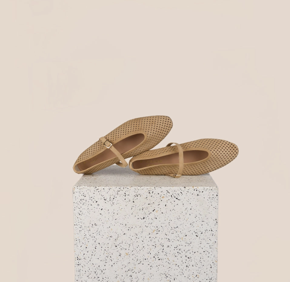 Japan Chic Cori - Perforated Sand Suede
