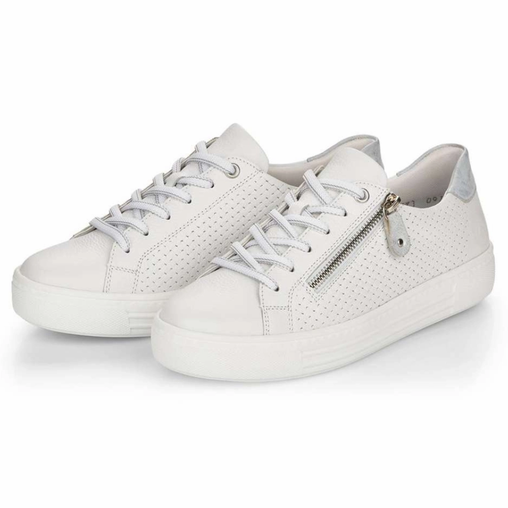 Event Go Rieker Alina 16 White/Ice Leather Sneaker (Women's)