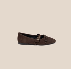 Como Buckle - Chocolate Suede Easy Footwear Breathable Step
