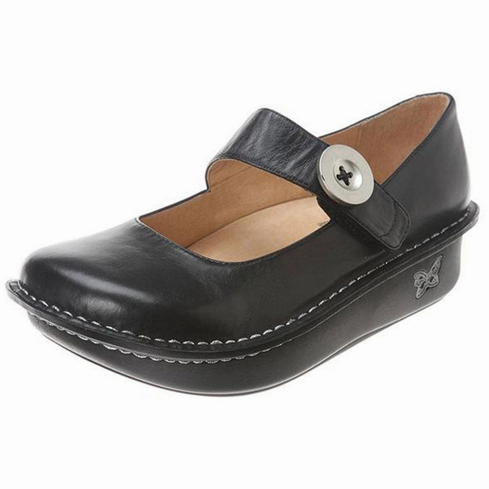 Alegria Paloma Mary Jane in Black Nappa (Women's) Indoor outdoor use Gentle Walk