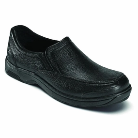 Ventilation Perforations Dunham Battery Park Black Leather Slip-On (Men's)