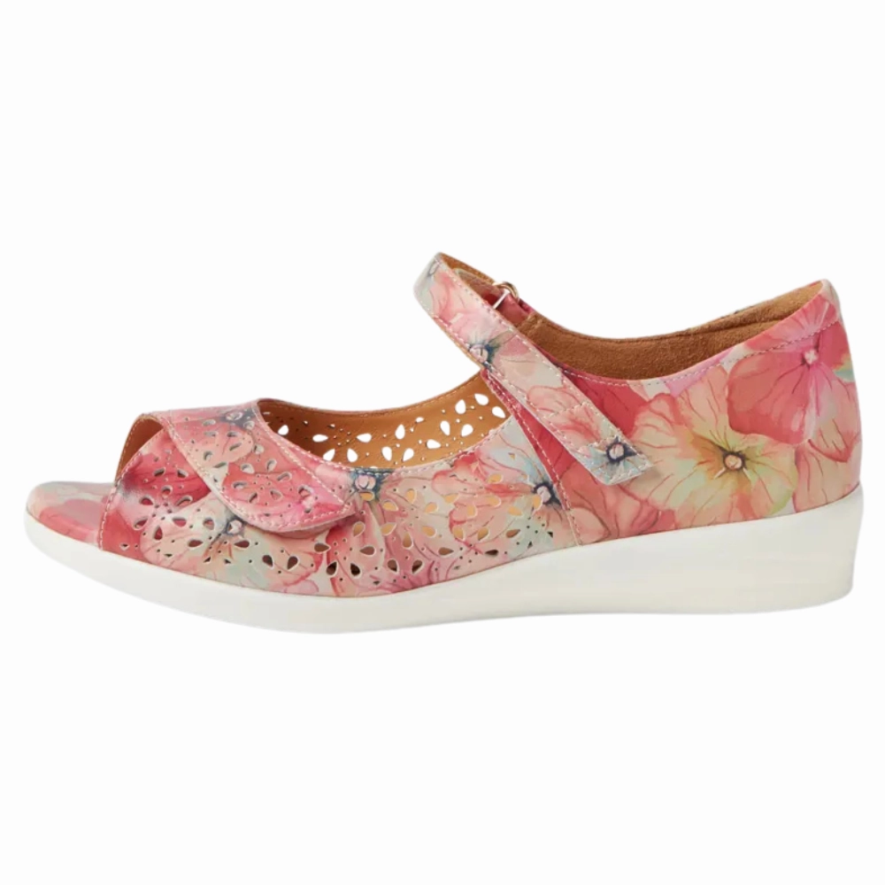 Ziera Daffodil Melon Flower Leather Sandal (Women's) Water Friendly Design Urban Go