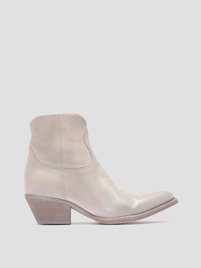 WANDA DD 103 - Off White Leather Zip Boots Rural Terrain