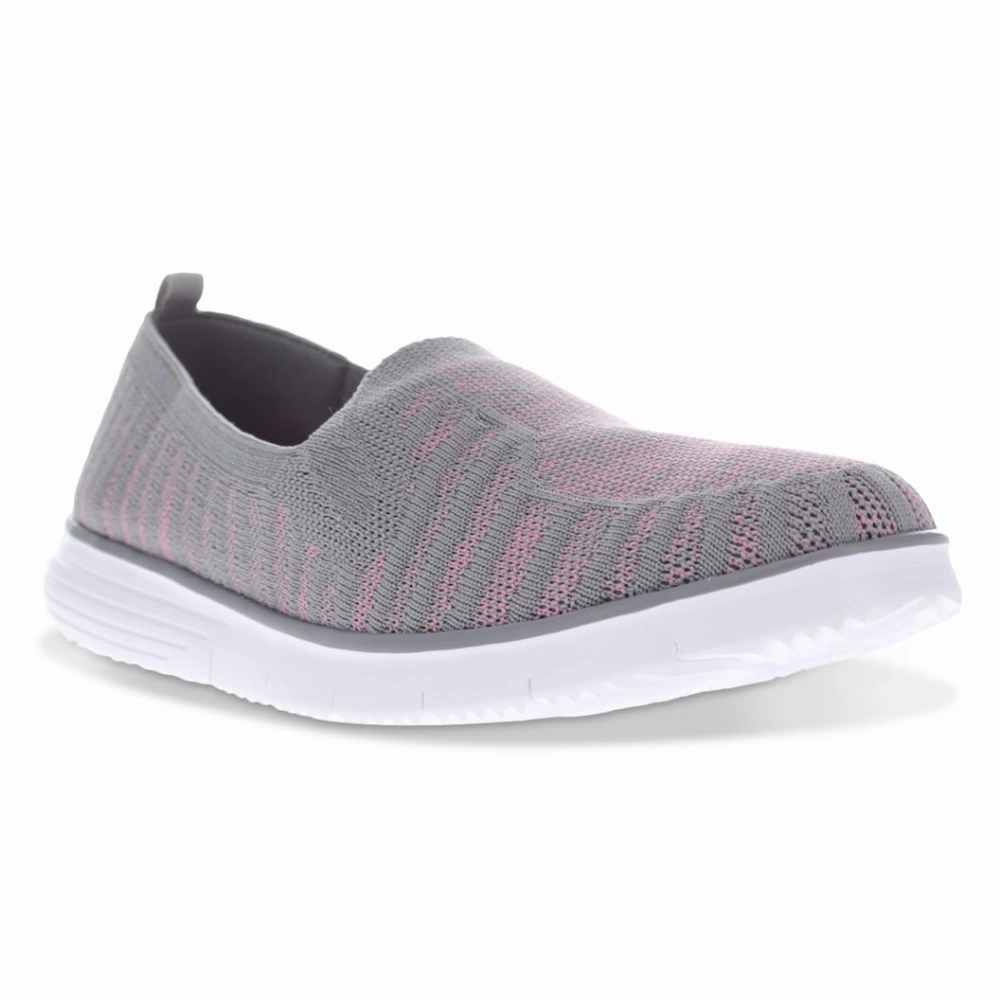 Comfort Fit Propet Travelfit Grey/Pink Slip-On (Women's)