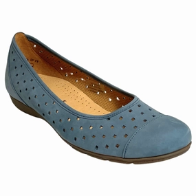 Port Mood Gabor Ballet Perf Light Blue Flat (Women's)