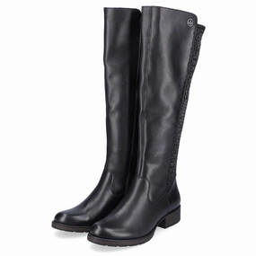Stable Footing Rieker Faith 91 Black Stretch Panel Tall Boot (Women's)