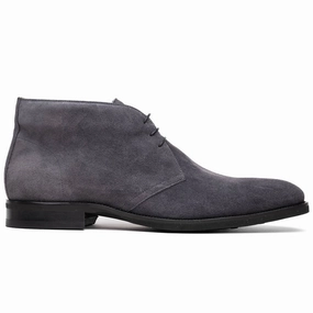 label 46-592-GRY MARCO Suede Calfskin Chukka Boot Grey