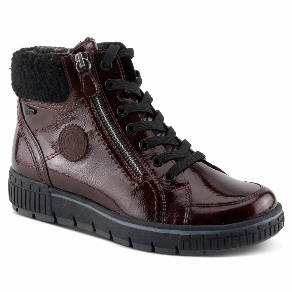 Non Slip Heel Guard Spring Step Relife Alps Bordeaux Patent Lace-Up Boot (Women's)