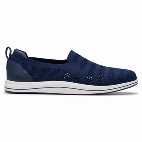 Clarks Breezey Izzy Navy Slip-On Shoe (Women's) Foot Support Book Fair