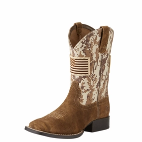 Breathable Weather Resistant User ARIAT Kids Patriot Boot - Antique Mocha/Sand Camo Print