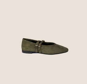Cori 2 Buckle - Army Green Suede Drive Easy Stylish Support