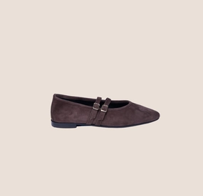 Cori 2 Buckle - Chocolate Suede Easy Fit Shoes