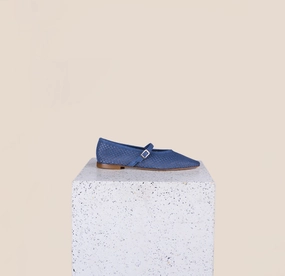 Cori - Perforated Dark Denim All-purpose sole Sea Glow