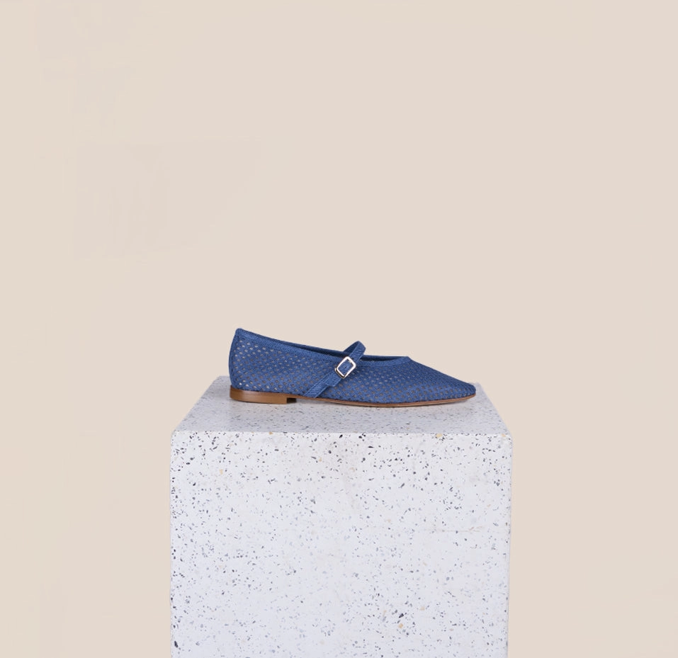 Cori - Perforated Dark Denim All-purpose sole Sea Glow