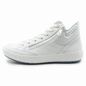 Ara Aurora High White Leather Top Sneaker (Women's) Sand Jog School Go