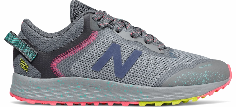 Fresh Foam Arishi - Grey / Guava / Tidepool, Lace Friction Free Inner Seams Responsive Cushion Fitness Lovers