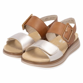Remonte Jocelyn D1J53 Brown Leather Sandal (Women's) Standing Comfort Memory Foam Insert