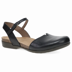 Dansko Rowan Black Waxy Burnished Mary Jane (Women's) Heel Cup Stabilization Cushioned Midsole