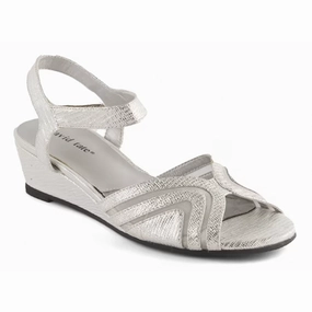 Total Ease David Tate Admire Silver Wedge Heel (Women's)