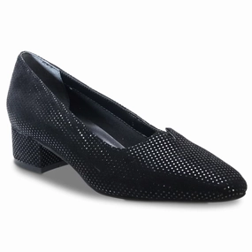 David Tate Culture Black Mini Lizard Leather Pump (Women's) Date night Leg Line