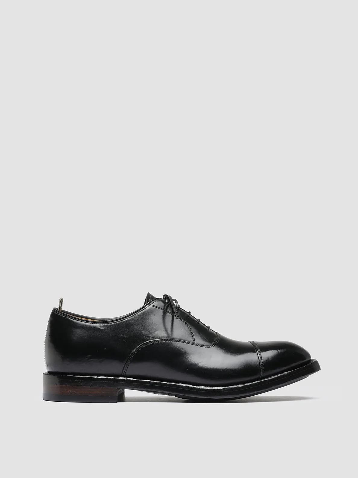 TEMPLE 001 - Black Leather Oxford Shoes Flexible Frame Urban Executive