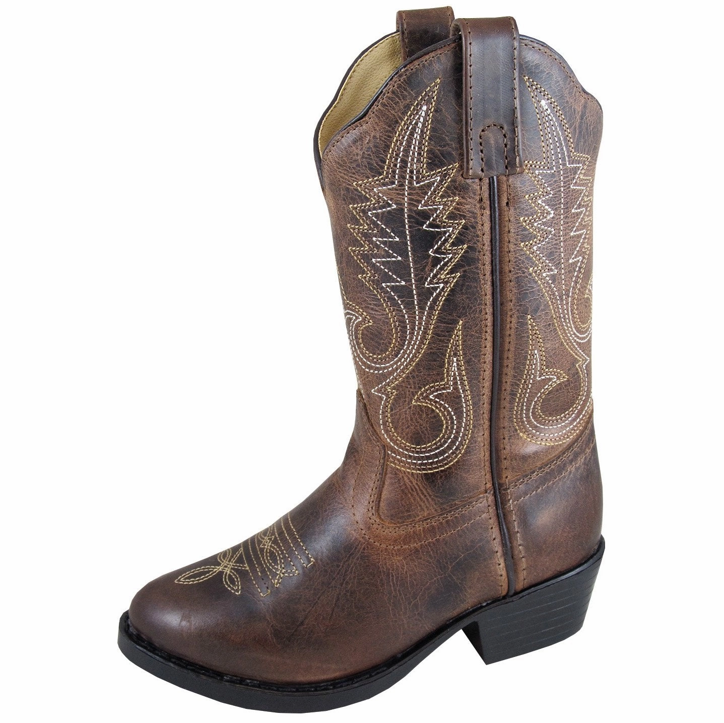 Smoky Mountain Youth Annie Brown Cowboy Boot waterproof construction Fur Trim