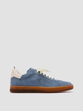 DESTINY 101 - Blue Leather and Suede Sneakers Anti   Slip Feature Ergonomic Fit