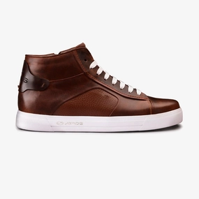 Men's Brown Leather High-Top Sneaker Adventurous Spirit Men Edge