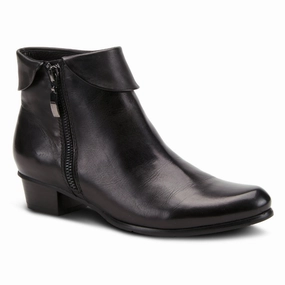 Outdoor Adventure Spring Step Stockholm Black Leather Bootie (Women's)