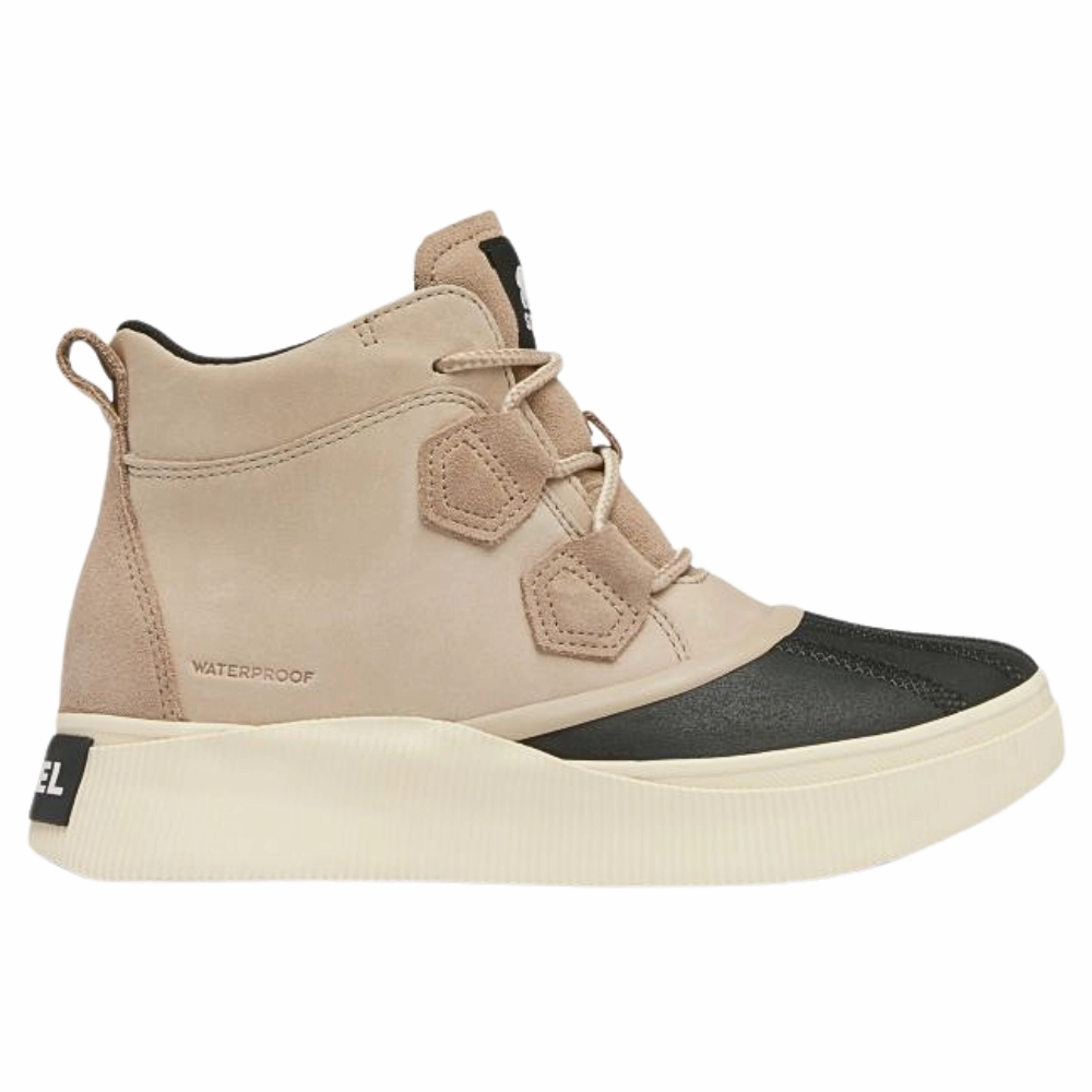 Buckle Detail Textured Pattern Sorel Out N About IV Omega Taupe/Black Waterproof Boot (Women's)